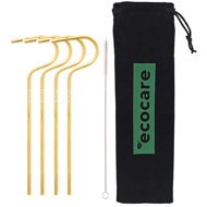 ECOCARE Ecological metal straws Gold 4 pcs - Straw