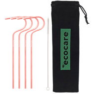 ECOCARE Eco-friendly metal straws Pink 4 pcs - Straw