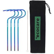 ECOCARE Ecological metal straws Rainbow 4 pcs - Straw