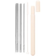 ECOCARE Eco-friendly metal straws travel set Silver 3 pcs - Straw