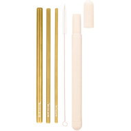ECOCARE Eco-friendly metal straws travel set Gold 3 pcs - Straw