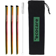 ECOCARE Eco-friendly metal straws Heart Rainbow 3 pcs - Straw