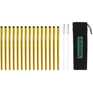 ECOCARE Eco-friendly metal straws Heart Gold 15 pcs - Straw