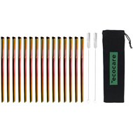 ECOCARE Eco-friendly metal straws Heart Rainbow 15 pcs - Straw