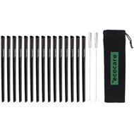 ECOCARE Ecological metal straws Heart Black 15 pcs - Straw