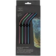 CMP Coloured stainless steel straws with cleaning brush 4 pcs - Straw