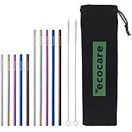 ECOCARE Metal straws straight mix 10 pcs - Straw