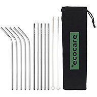 ECOCARE Metal straws mix silver 10 pcs - Straw