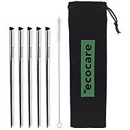 ECOCARE Metal straws heart silver 10 pcs - Straw