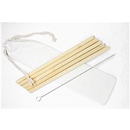 CHARCOAL Bamboo Straws Set 5 pcs with Brush - Straw
