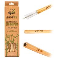 PANDOO Long Bamboo Straw with Cleaning Brush Set of 12 Pcs - Straw