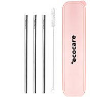ECOCARE Metal Straws Set Pink Case - Straw