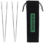 ECOCARE Metal Chopsticks with Cover Silver 4 pcs - Cutlery Set