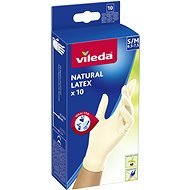 VILEDA Natural Latex Gloves S/M 10 pcs - Disposable Gloves