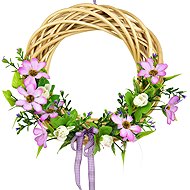 BerryHome Letní proutěný věneček se světle fialovými krásenkami 25 cm - Decoration
