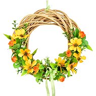 DOMMIO Summer wicker wreath with orange beauties 25 cm - Decoration