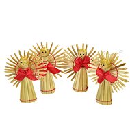 DOMMIO Christmas ornaments - straw angels, 4 pcs - Christmas Ornaments