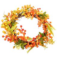 DOMMIO Decoration - wicker wreath autumn, with berries, 33 cm - Wreath