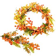 DOMMIO Autumn wreath and branch decoration, with berries, 33/52 cm - Decoration