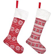 DOMMIO Christmas stocking knitted for carol 45 × 11 cm, 2 pcs - Christmas Decoration