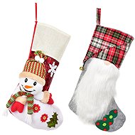 DOMMIO Stockings with snowman and elf 44 × 25 cm, 2 pcs - Christmas Decoration