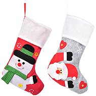 DOMMIO Stocking with snowman and Santa 45 × 26 cm, 2 pcs - Christmas Decoration