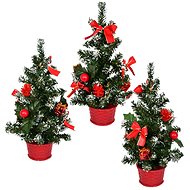 DOMMIO Christmas tree decorated - red, 25 cm, 3 pcs - Christmas Tree