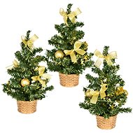 DOMMIO Christmas tree decorated - gold, 25 cm, 3 pcs - Christmas Tree