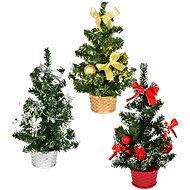 DOMMIO Christmas tree decorated - mix of colours, 25 cm, 3 pcs - Christmas Tree