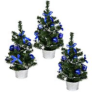 DOMMIO Christmas tree decorated - blue, 25 cm, 3 pcs - Christmas Tree