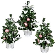 DOMMIO Christmas tree decorated - pink, 25 cm, 3 pcs - Christmas Tree