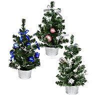 DOMMIO Christmas tree decorated - mix of colours, 25 cm, 3 pcs - Christmas Tree