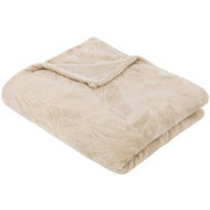 Atmosphera Ryo with leaf motif, 125 × 150 cm, beige - Blanket