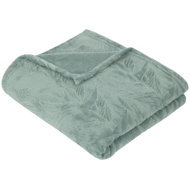 Atmosphera Ryo with leaf motif, 125 × 150 cm, blue - Blanket