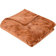Atmosphera Ryo with leaf motif, 125 × 150 cm, orange - Blanket