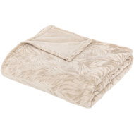Atmosphera Ryo with leaf motif, 180 × 230 cm, beige - Blanket