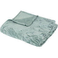 Atmosphera Ryo with leaf motif, 180 × 230 cm, blue - Blanket