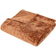 Atmosphera Ryo with leaf motif, 180 × 230 cm, orange - Blanket