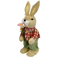 DOMMIO Easter decoration - Bunny in a plaid coat, 29 × 11 cm - Easter Decoration