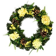 DOMMIO Autumn wreath with yellow chrysanthemums, 35 cm - Wreath