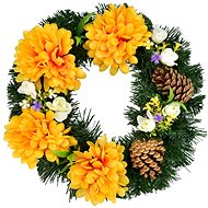 DOMMIO Autumn wreath with orange chrysanthemums, 30 cm - Wreath