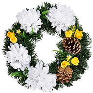 DOMMIO Autumn wreath with white chrysanthemums, 30 cm - Wreath
