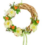 DOMMIO Wicker wreath with yellow camellia - Wreath