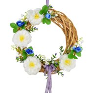 DOMMIO Wicker wreath with white camellia - Wreath