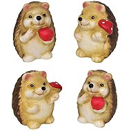 DOMMIO Hedgehogs with apple and sponge ceramic 4 pcs set, 9 cm - Decoration