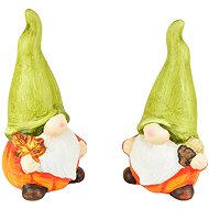 DOMMIO Elves with green ceramic hat, set of 2, 15 × 8 cm - Decoration