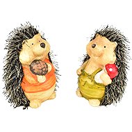 DOMMIO Hedgehogs with sponge and cone ceramic 2 pcs set, 13 cm - Decoration
