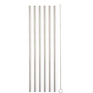G21 BeEco Classic 6 pcs, metal, silver, straight + cleaning brush - Straw