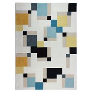 Ručně všívaný kusový koberec Illusion Abstract Blocks Blue/Ochre - Koberec
