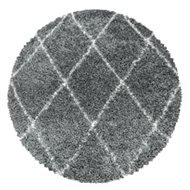 Kusový koberec Alvor Shaggy 3401 grey kruh 200 × 200 o cm - Koberec